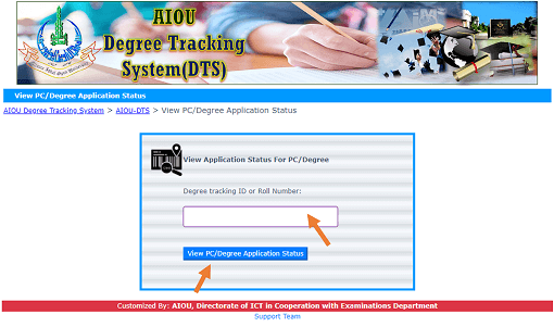 in process degree tracking